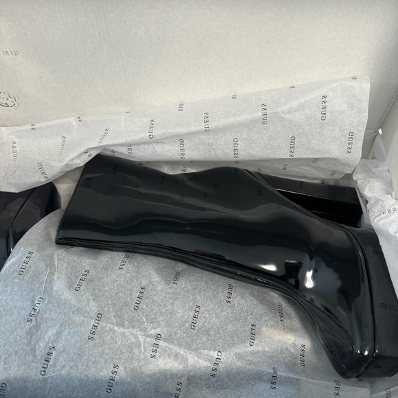 GUESS Byra Black platform Dress Boots Club Party - Picture 7 of 7